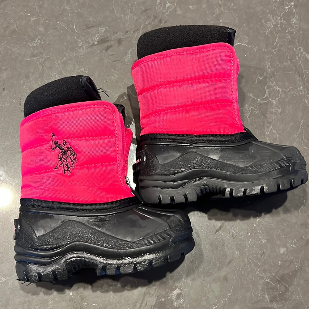 Ralph Lauren Kids Pink and Black Snow Boots